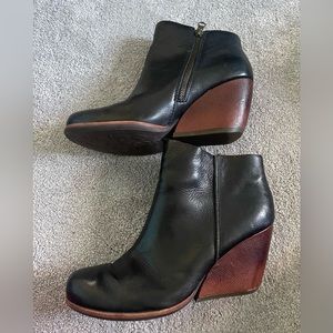 Kork-Ease Black Leather Booties